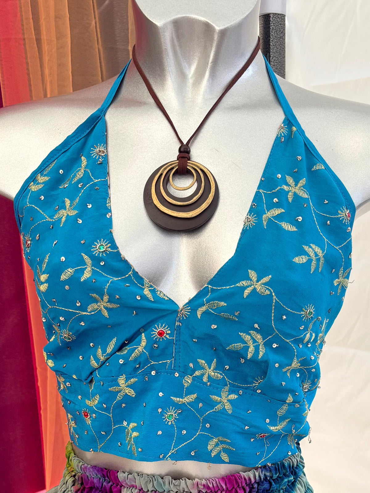 Embellished Vintage Sari Top