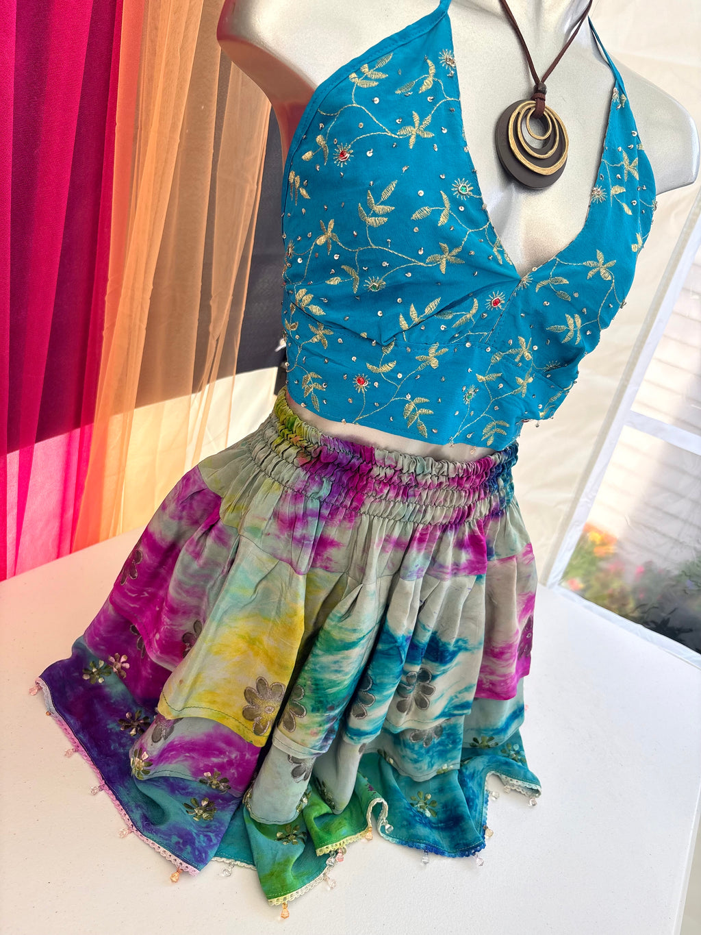 Embellished Vintage Sari Top