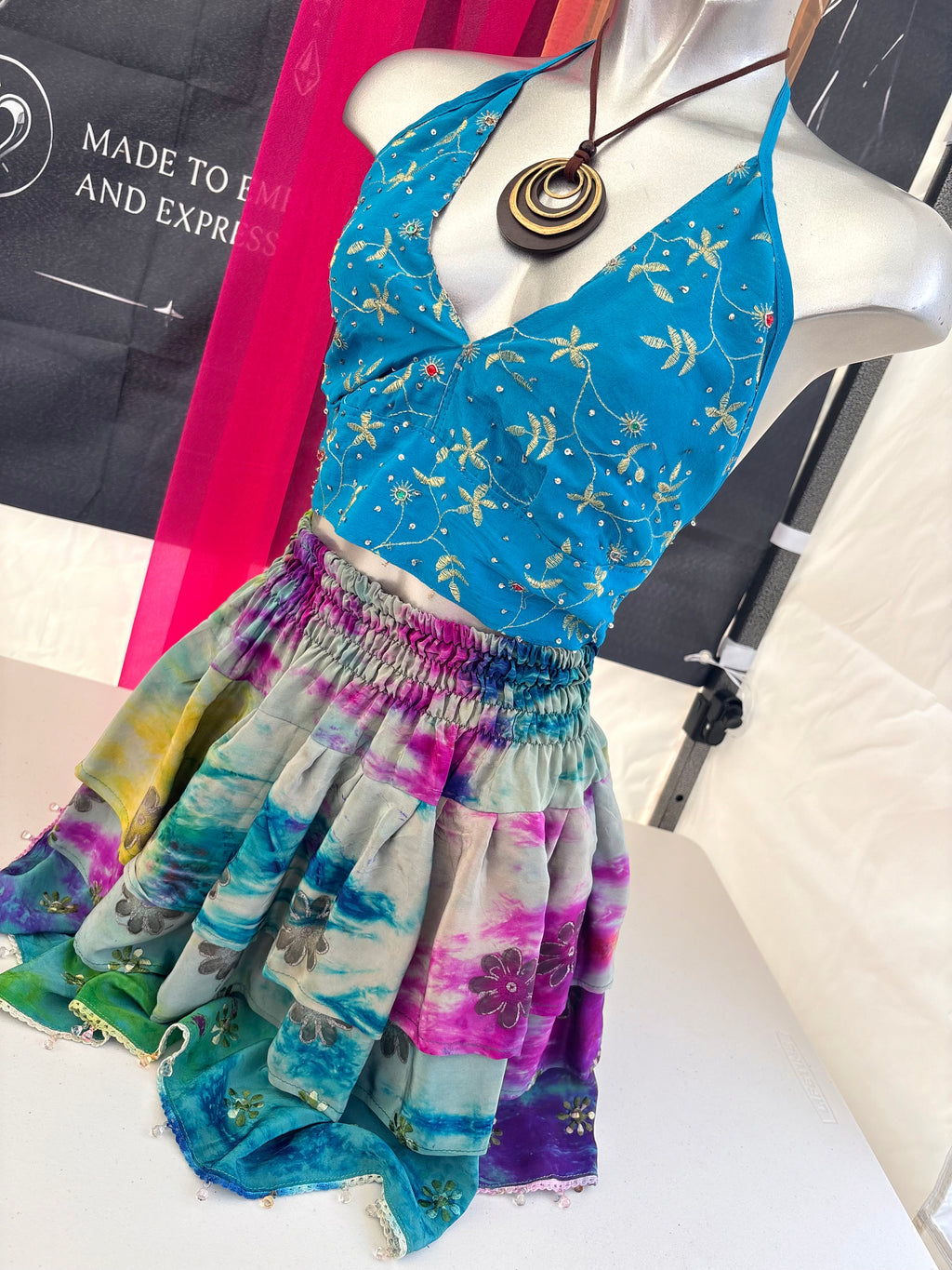 Embellished Vintage Sari Top